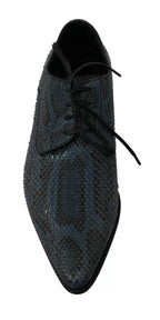 Dolce & Gabbana Blue Python Leather Snakeskin Shoes