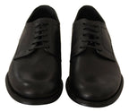 Dolce & Gabbana Black Lace Up Leather Men Formal Derby Shoes