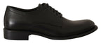 Dolce & Gabbana Black Lace Up Leather Men Formal Derby Shoes