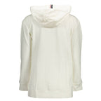 U.S. POLO ASSN. White Cotton Women Sweater with Hood and Pockets