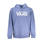 Vans Blue Cotton Men Sweater with Hood and Central Pocket