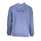 Vans Blue Cotton Men Sweater with Hood and Central Pocket
