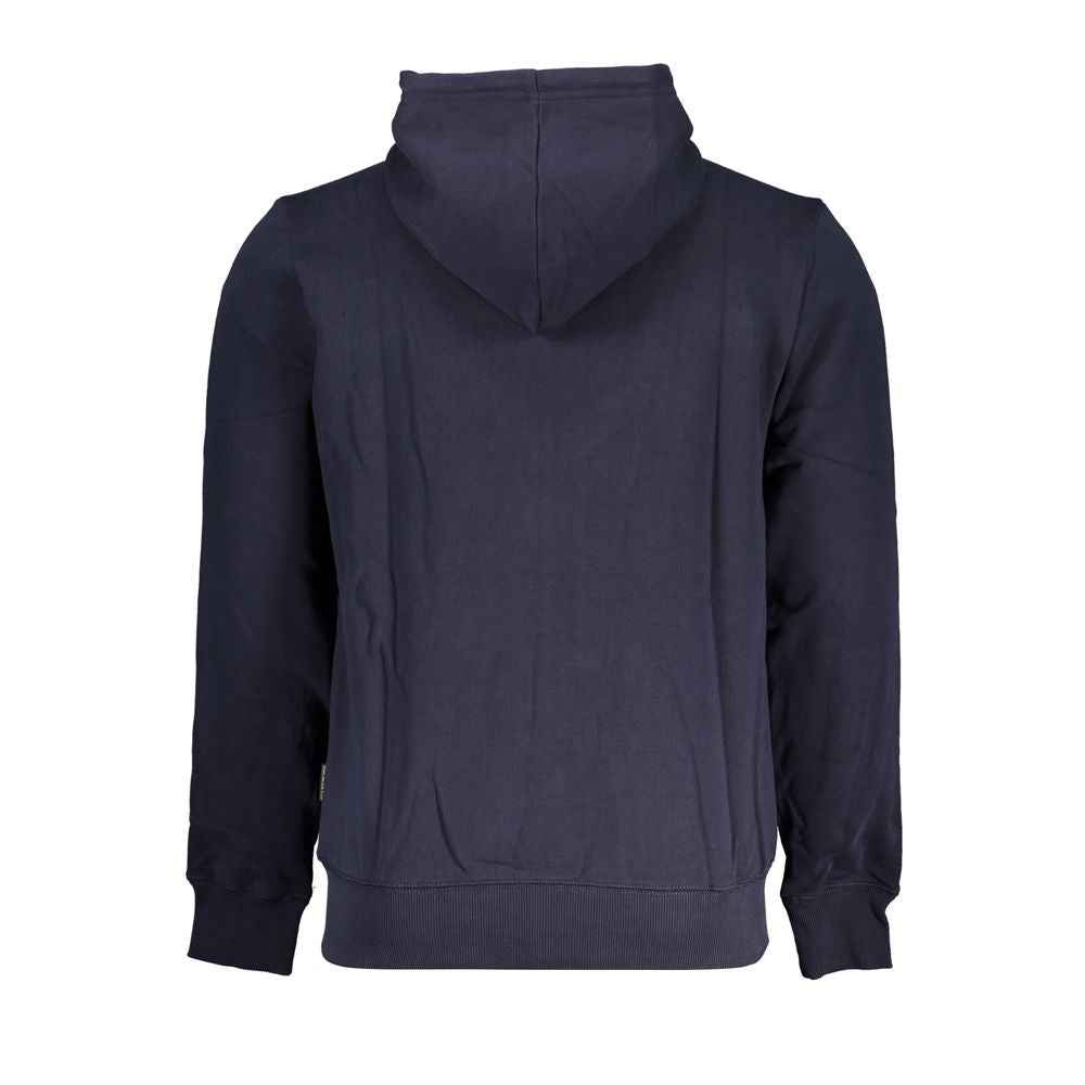 Napapijri Blue Cotton Men Sweater with Hood