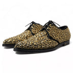 Dolce & Gabbana Black Gold Embellished Derby Shoes