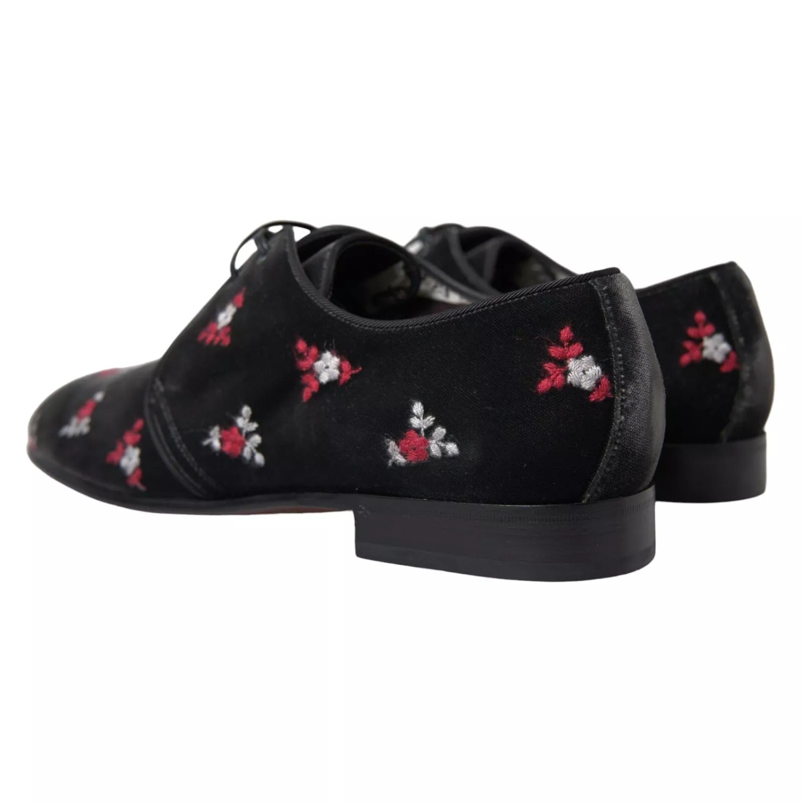 Dolce & Gabbana Black Floral Velvet Formal Dress