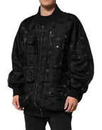 Dolce & Gabbana Black Cargo Windbraker Logo Mania Jacket
