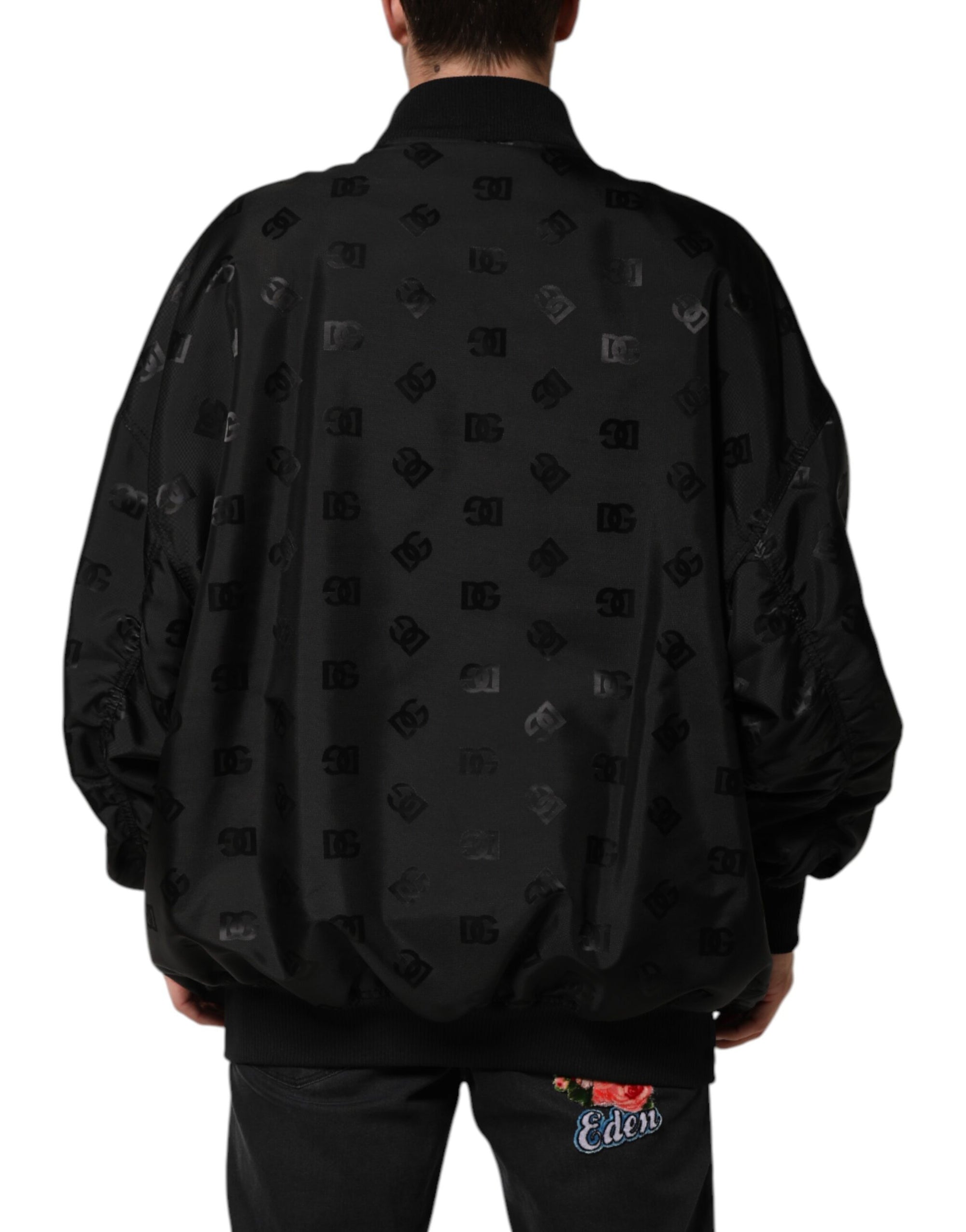 Dolce & Gabbana Black Cargo Windbraker Logo Mania Jacket