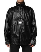 Dolce & Gabbana Black Polyester Logo Plaque Bomber Jacket