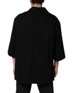 Dolce & Gabbana Black Short Sleeve Button Men Casual Shirt