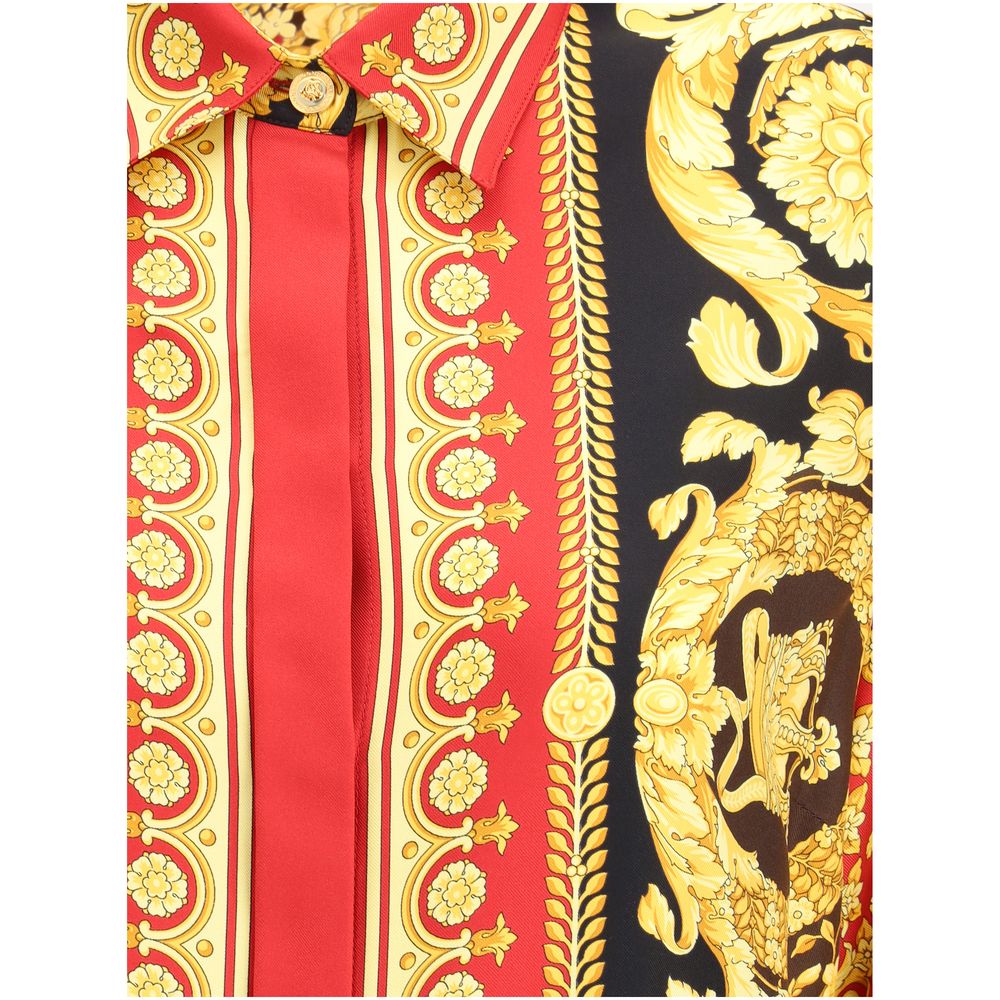 Versace Multicolor Silk Pattern Shirt