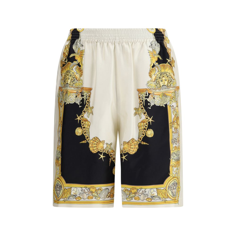 Versace Multicolor Silk Bermuda Shorts