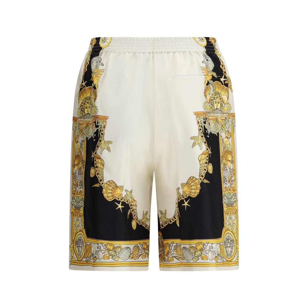 Versace Multicolor Silk Bermuda Shorts