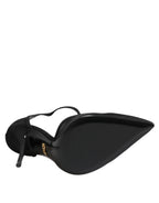 Dolce & Gabbana Black Mesh T-strap Stiletto High Heels Shoes