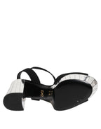 Dolce & Gabbana Black Crystal Ankle Strap Keira Sandal Shoes