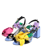 Dolce & Gabbana Multicolor Floral Crystal KEIRA Sandals Shoes
