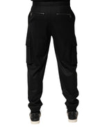 Dolce & Gabbana Solid Black Cargo Jogger Men Sweatpants Pants