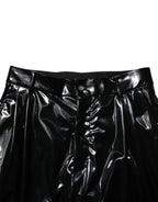 Dolce & Gabbana Black Polyester Mid Waist Men Trouser Pants