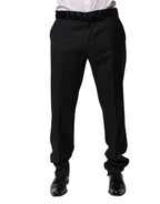 Dolce & Gabbana Black Wool Men Formal Dress Trouser Pants