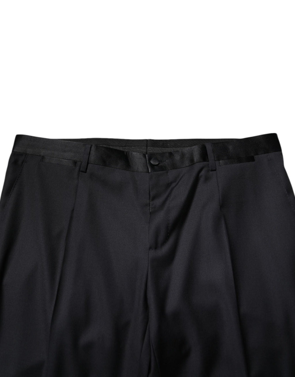 Dolce & Gabbana Black Wool Men Formal Dress Trouser Pants