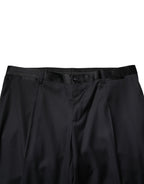 Dolce & Gabbana Black Wool Men Formal Dress Trouser Pants