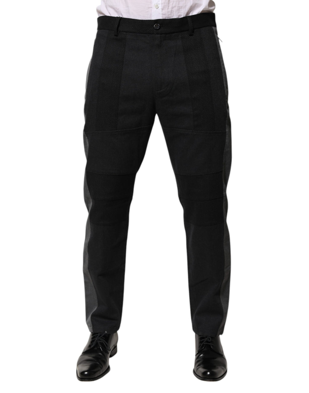 Dolce & Gabbana Black Gray Cotton Dress Formal Trouser Pants