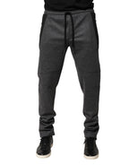 Dolce & Gabbana Gray Black Wool Blend Jogger Sweatpants  Pants