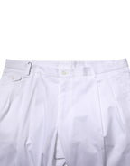 Dolce & Gabbana White Cotton Dress Slim Formal Trouser Pants