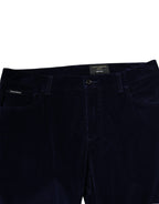 Dolce & Gabbana Navy Blue Cotton Tapered Formal Trouser Pants