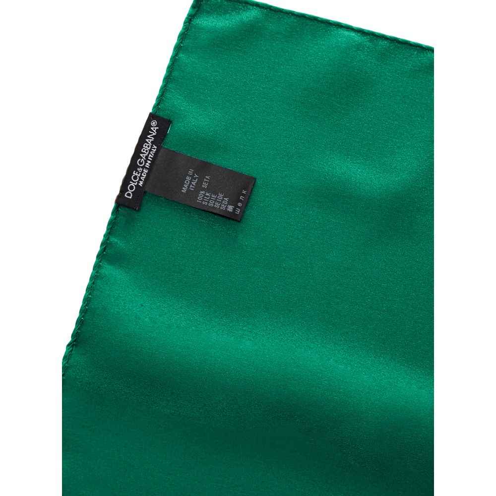 Dolce & Gabbana Green Silk Pocket Square