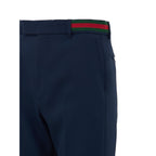 Gucci Blue Cotton Casual Pants