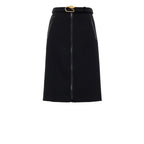 Gucci Black Wool Midi Skirt