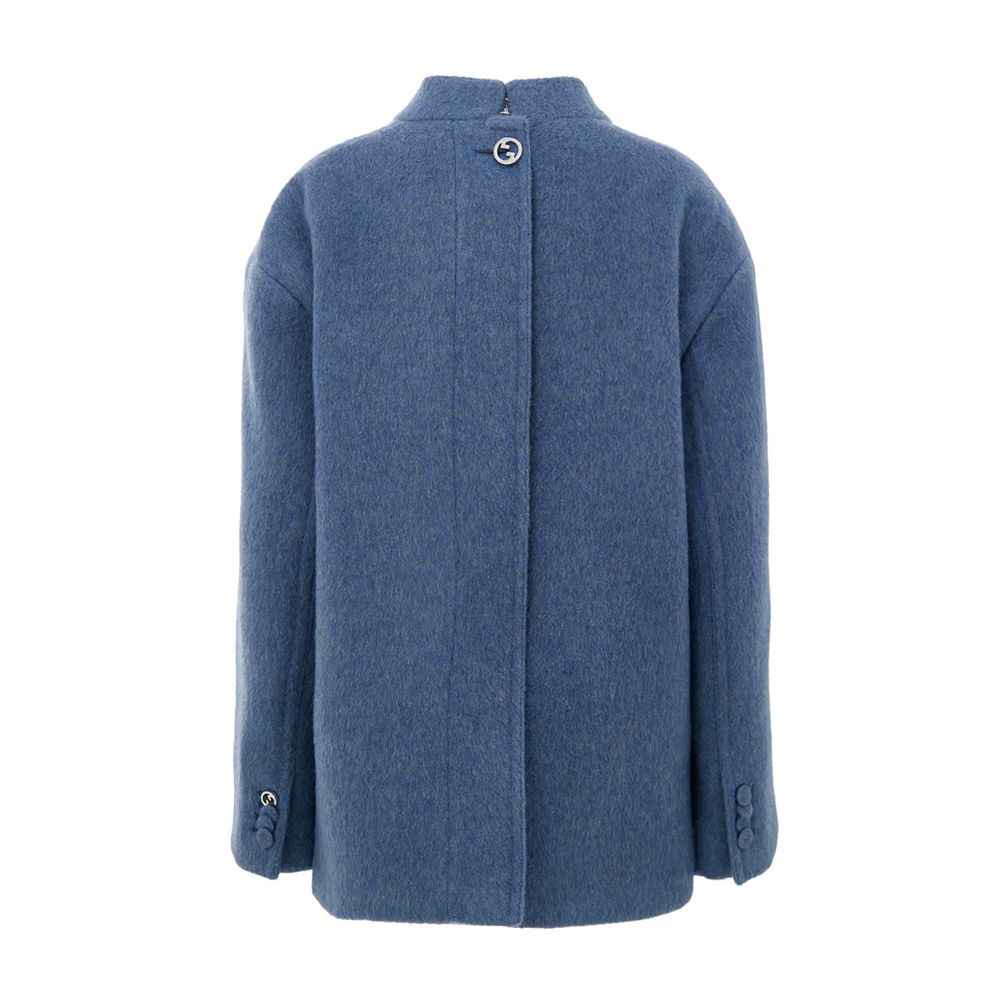 Gucci Light Blue Wool Jackets & Coat
