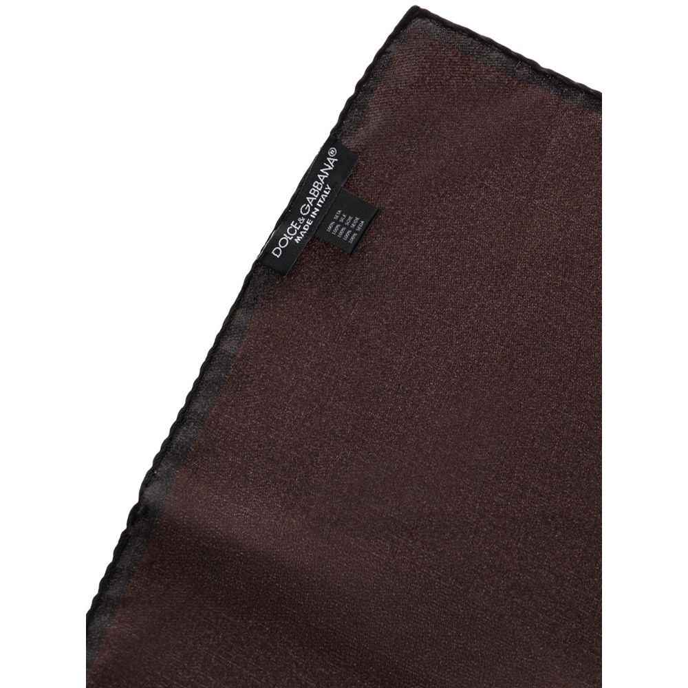 Dolce & Gabbana Brown Silk Pocket Square