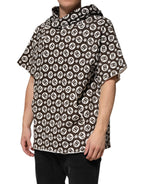 Dolce & Gabbana Brown White DG Logo Short Hoodie Sweater