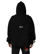 Dolce & Gabbana Black Cotton DG Milano Logo Print Hoodie Sweater