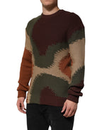 Dolce & Gabbana Multicolor Cotton Abstract Men Pullover Sweater