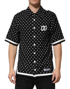 Dolce & Gabbana Black Polka Dot Short Sleeves Collared Polo T-shirt