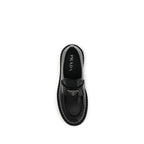 Prada Black Calf Leather Bos Taurus Slip-On Loafers