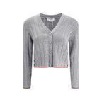Thom Browne Gray Fleece Wool Cardigan