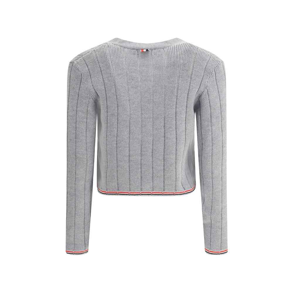 Thom Browne Ladder Full Needle Rib Stitch V Neck Car