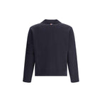 Thom Browne Double Face Full Zip Up Cardigan In Meri