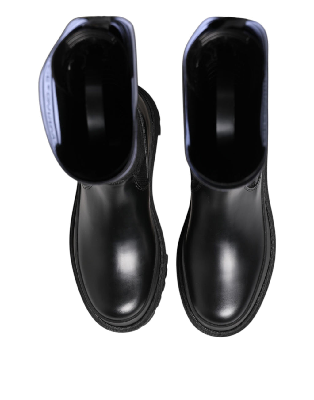 Dolce & Gabbana Black White Polyester Socks High Boots Shoes