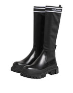 Dolce & Gabbana Black White Polyester Socks High Boots Shoes