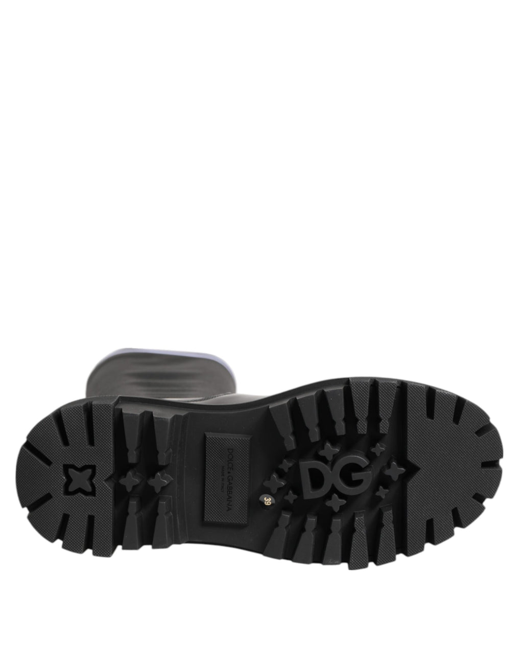 Dolce & Gabbana Black White Polyester Socks High Boots Shoes