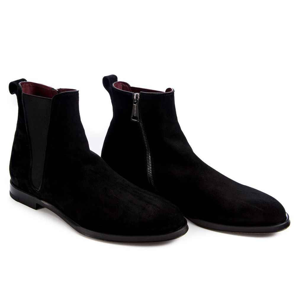 Dolce & Gabbana Black Calfskin Men Ankle Boot