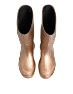 Dolce & Gabbana Rose Gold Rubber Pull On Rain Boots  Shoes