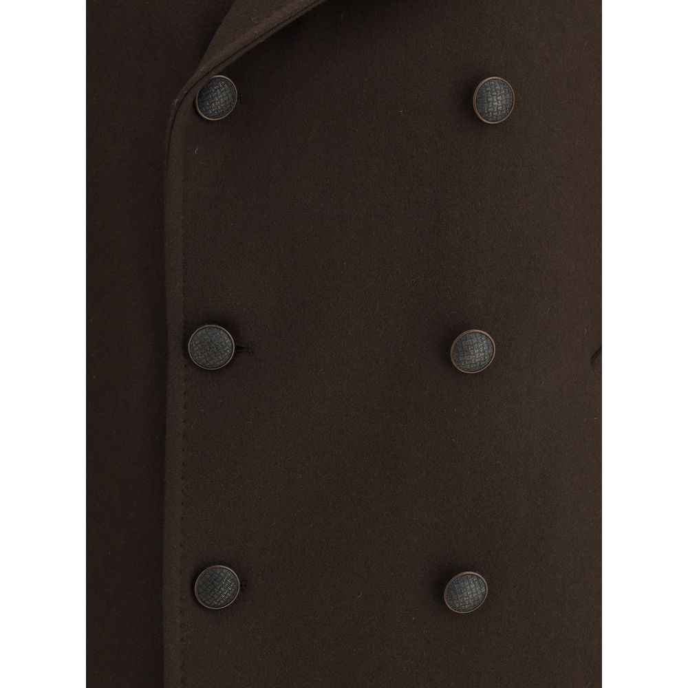 Tagliatore Brown Wool Coat