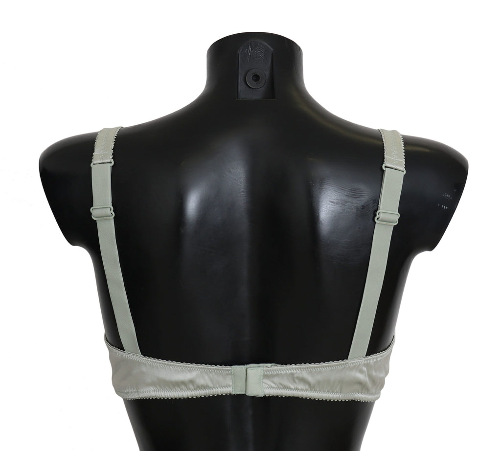 Dolce & Gabbana Green Balconcino Bra Floral Lace Underwear