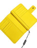 Dolce & Gabbana Yellow Leather Bifold Continental Clutch Wallet
