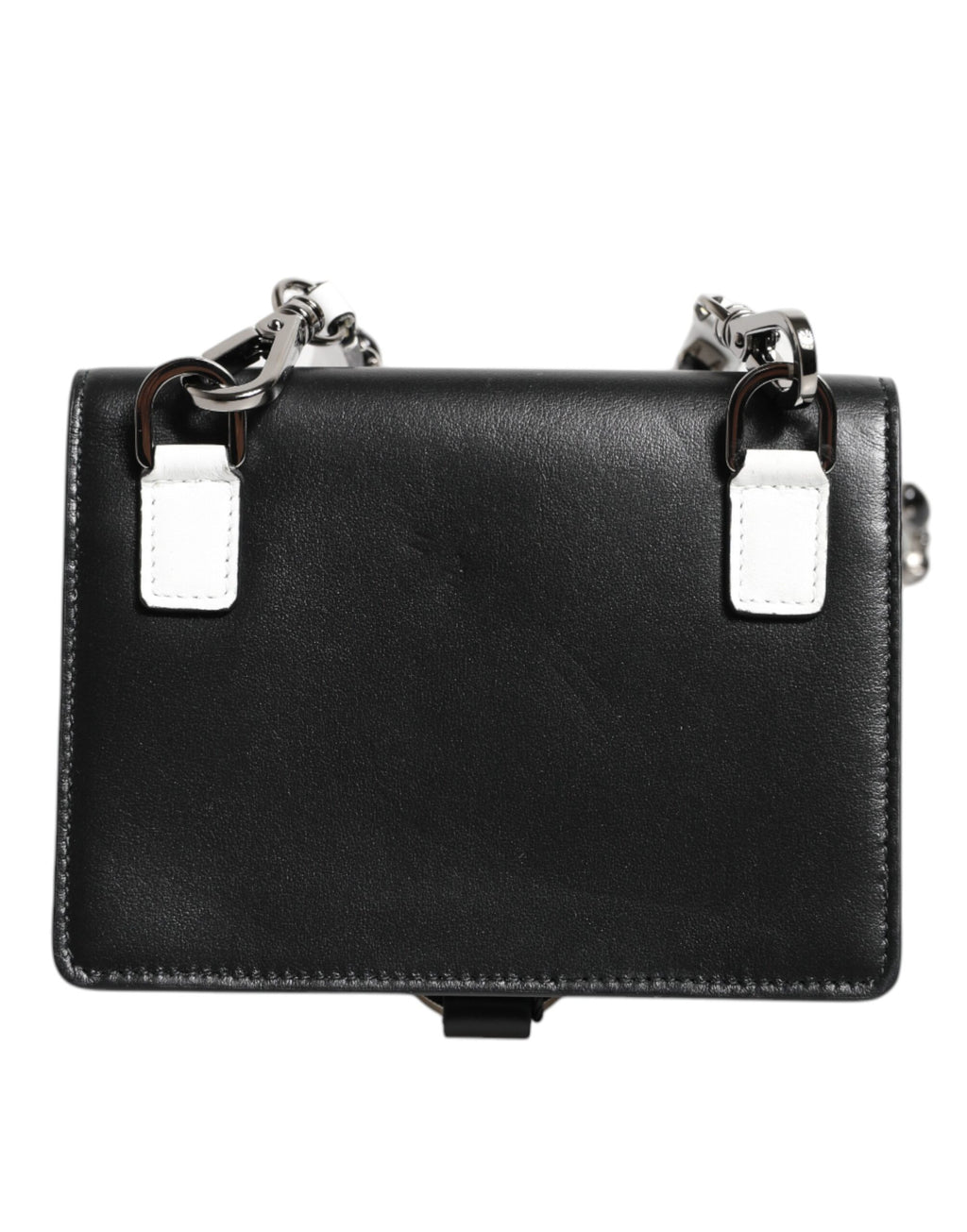 Dolce & Gabbana Black Leather Crystal Embellished Card Holder Wallet